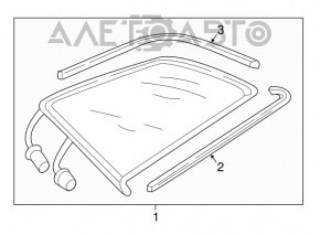 Window blind glass rear right Audi Q7 16- tinted, with chrome molding