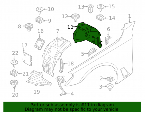 Mudguard front left rear part BMW 5 G30 17-23