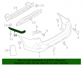 Rear bumper mount left Subaru Outback 15-19