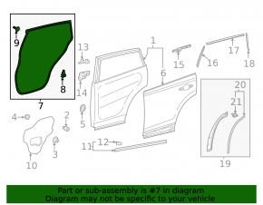 Rear left door seal Toyota Rav4 19-