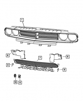 Radiator deflector left Dodge Challenger 09- 3.6