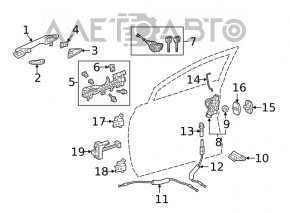 Door hinge lower front right Lexus RX350 RX450h 16-22