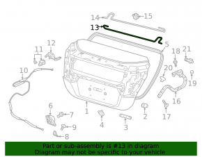 Right trunk lid hinge torsion bar for Honda Clarity 18-21 USA