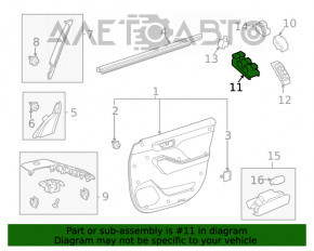 Front left window lift control Toyota Highlander 20-