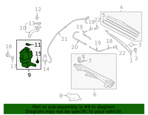 Toyota Avalon 19 washer reservoir - without neck and sensor