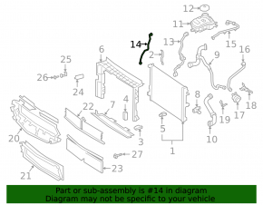 Cooling return pipe to the radiator tank of the Mercedes A-class V177 19-22