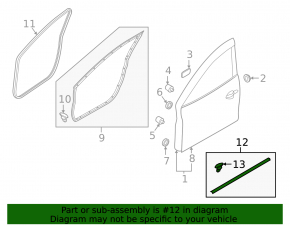 Front right door seal Mazda 3 19- 4d lower