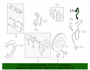 Rear left brake hose Mazda 3 09-13