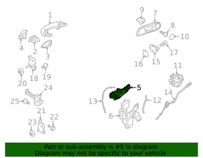Front right door handle mechanism Ford Fiesta 11-19