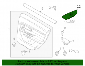 Mazda CX-50 23-25 black rear right window control trim
