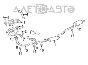 Lexus RX300 98-03 front exhaust manifold, rusty, with lambda sensor