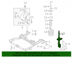 Front right shock absorber assembly for Subaru Outback 10-12