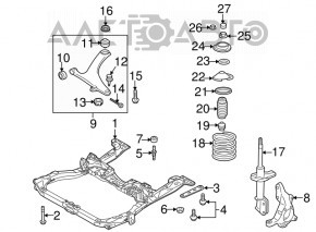 Front right shock absorber assembly for Subaru Outback 10-12