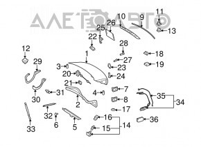 Mercedes W221 06-13 trunk lid number plate light bar for keyless, without camera