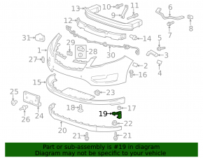 Right front bumper lip mount for Chevrolet Volt 11-15