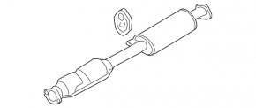 Exhaust line middle part Hyundai Sonata 11-15 type 2, with catalytic converter