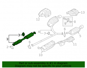 Exhaust line middle part Hyundai Sonata 11-15 type 2, with catalytic converter