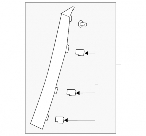 Rear pillar trim lower right Volvo V90 17-22 usa black