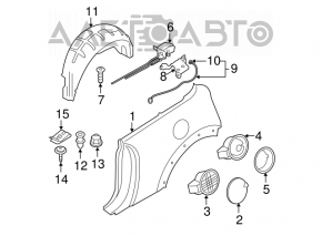 Quarter wing rear right Mini Cooper Clubman R55 07-14 white, butt
