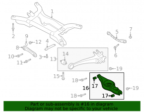 Lower control arm under the rear right spring, Mitsubishi Outlander 07-13 FWD