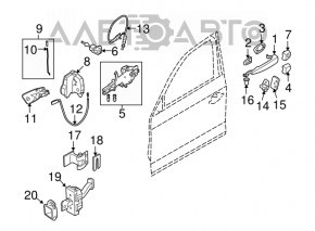 Lower front left door hinge BMW 335i e92 07-13