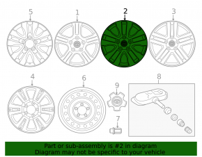 Wheel disk R20 Toyota Sequoia 08-17 platinum curb