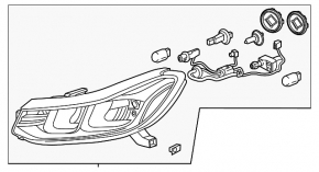 Chevrolet Trax 17-22 halogen front left headlight