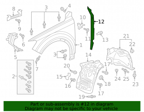 Wing seal door-wing right Audi Q7 16-