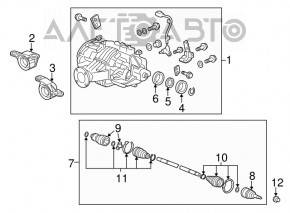 Rear differential mount left Acura MDX 14-15