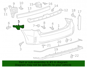 Rear bumper mount right Toyota Prius V 12-17