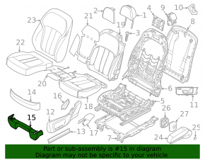 Rear right seat runner trim, 2nd row, central front, BMW X7 G07 19-26, black, broken mount