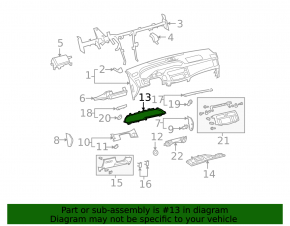 Instrument cluster trim for the 2010 Toyota Avalon