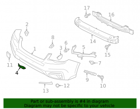 Front bumper center trim Subaru Forester 17-18 SJ