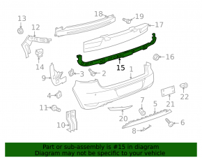 Rear bumper central mount VW Golf 10-14 HB