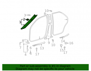 Toyota Camry v30 right front pillar trim, gray