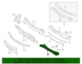 Metal wiper pan Nissan Murano z52 15-24 dent