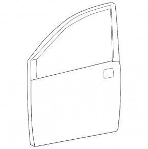 The door is bare, front left, Toyota Sienna 04-09, white, dented corner, bumps, burnt