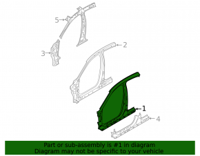Left central body pillar Hyundai Sonata 20-22 on the body