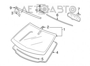 Interior mirror Acura ILX 13-15 black with auto-dimming