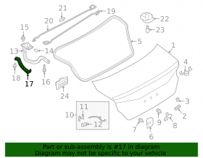 Trunk lid hinge trim left Nissan Altima 19-22