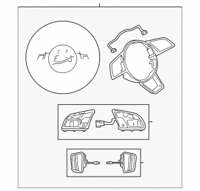 Naked steering wheel Audi A3 22-26 black leather
