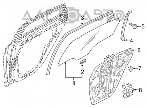 Rear left window seal for Hyundai Sonata 15-19