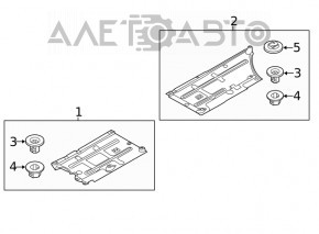 Rear left underbody protection Hyundai Sonata 15-16