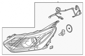 Headlight front right complete Chevrolet Equinox 18-21 halogen
