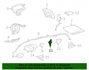 Airbag sensor door left Toyota Sienna 19-20
