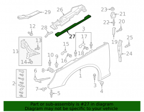 Left hood-wing seal for Audi A4 B9 17-25 front