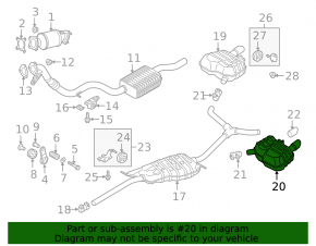 Muffler rear part barrel left Audi A5 F5 17-19 5D