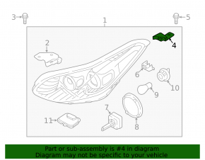 Left headlight mount, upper right, Kia Sportage 17-22