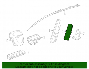 Airbag rear left seat Buick Encore 13-19