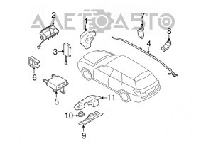 Subaru B9 Tribeca left side curtain airbag